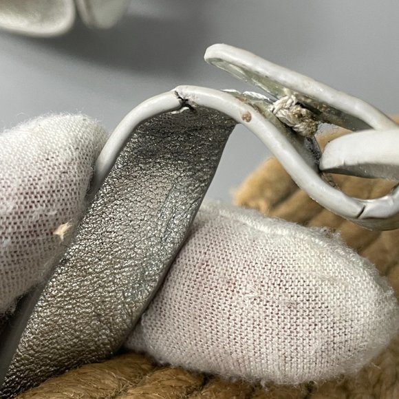 Tory Burch Silver Miller Espadrille Sandals - Picture 12 of 12